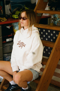 Cursive Hoodie -Cream