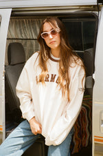 Hermosa Varsity Crewneck Cream
