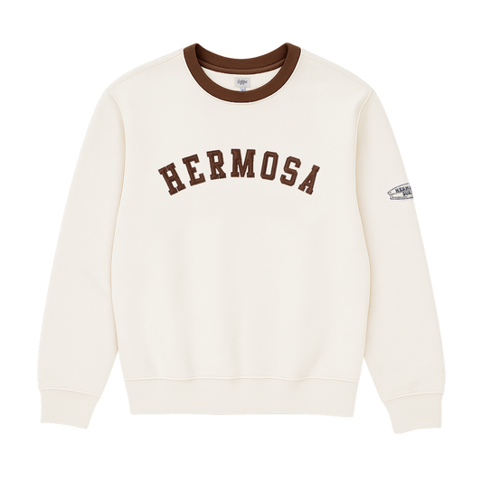 Hermosa Varsity Crewneck Cream
